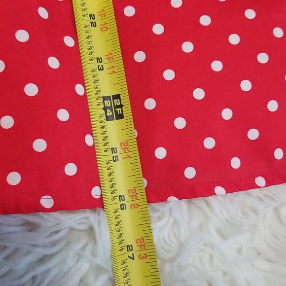 Vintage 80s Red Short Sleeve Polka Dot Blouse - Picture 6 of 6